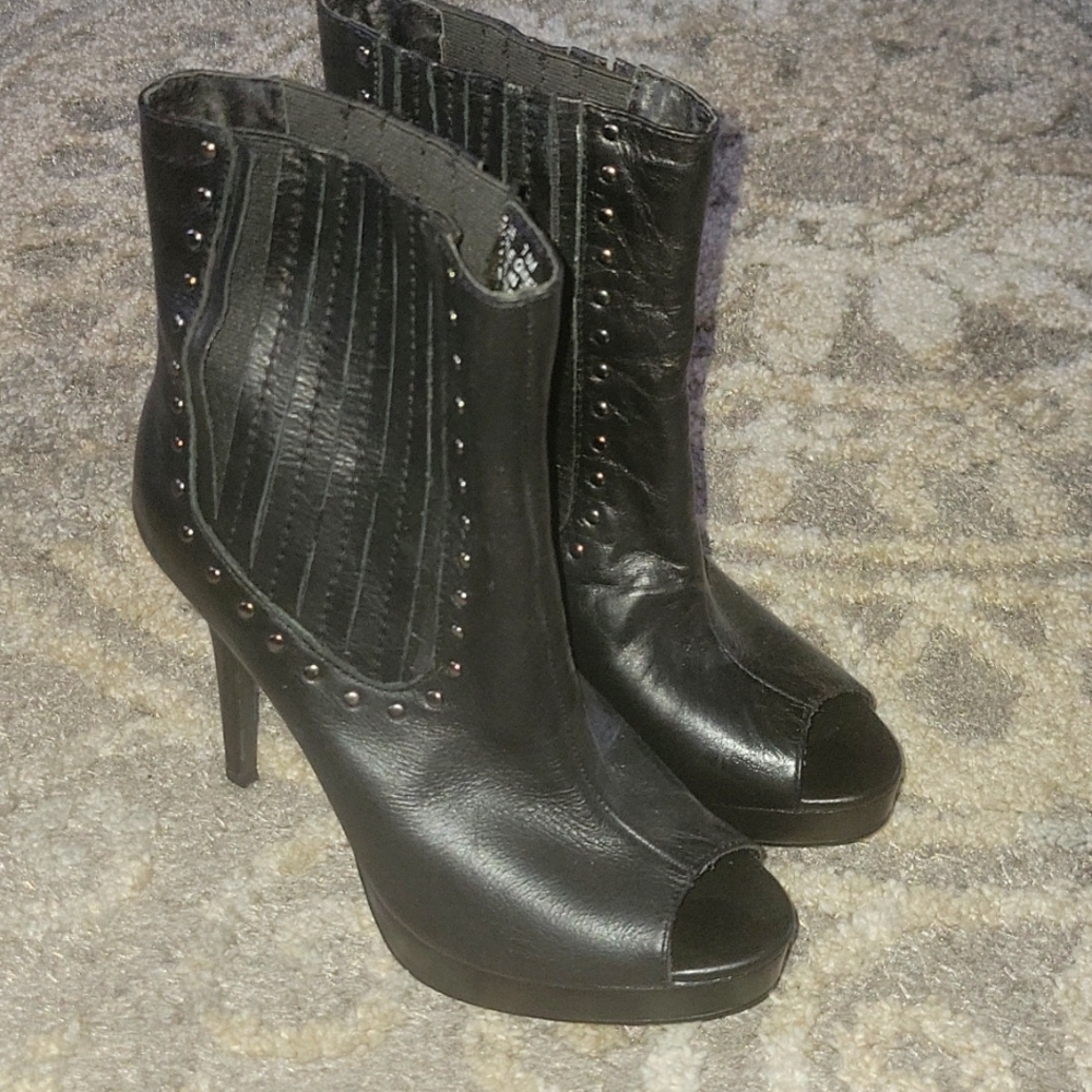 Black studded booties